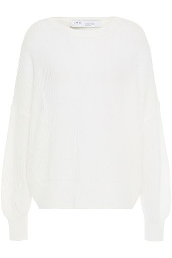 IRO Distressed ribbed cotton-blend sweater