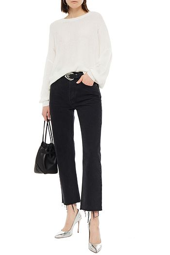 IRO Distressed ribbed cotton-blend sweater