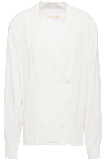 REMAIN BIRGER CHRISTENSEN Double-breasted pleated crepe blouse