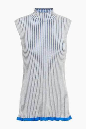 BURBERRY Ribbed cashmere and silk-blend top