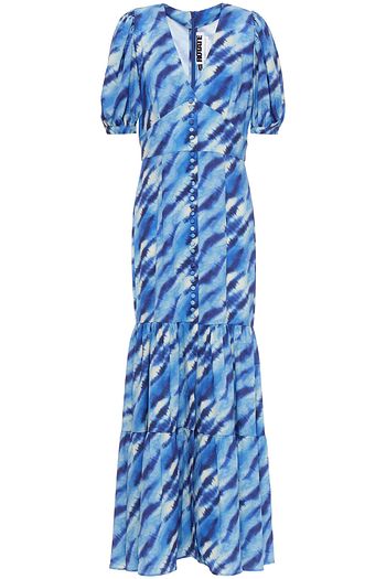 ROTATE BIRGER CHRISTENSEN Gathered printed crepe maxi dress