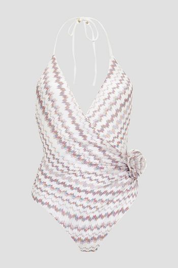 MISSONI MARE Mare metallic crochet-knit halterneck swimsuit