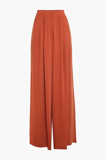 SARA BATTAGLIA Pleated cady wide-leg pants