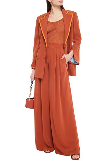 SARA BATTAGLIA Pleated cady wide-leg pants