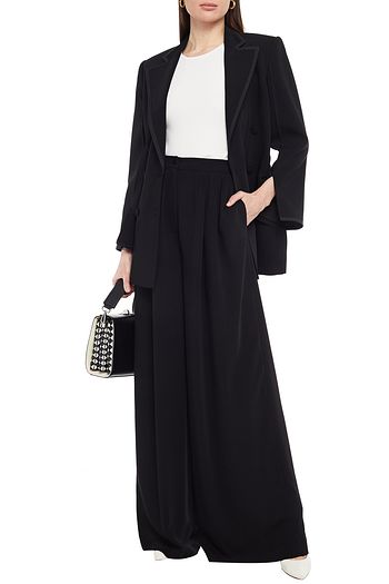 SARA BATTAGLIA Pleated cady wide-leg pants