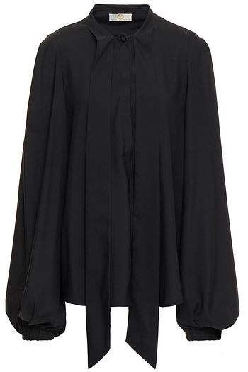 SARA BATTAGLIA Pussy-bow gathered cady blouse