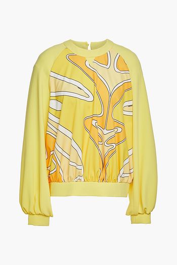 SARA BATTAGLIA Gathered printed crepe top