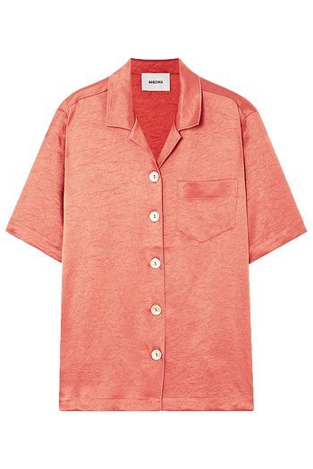 BASSIKE Ella oversized washed-satin shirt