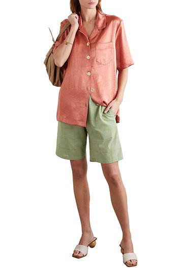 BASSIKE Ella oversized washed-satin shirt