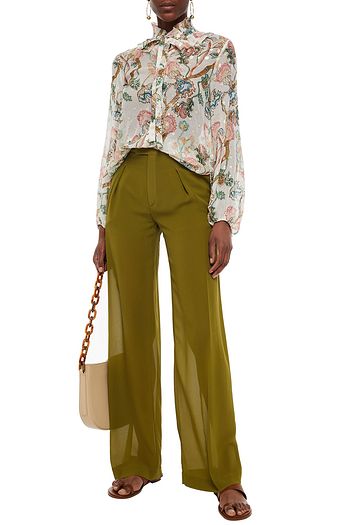 CHLOÉ Bedruckte Schluppenbluse aus Seidenchiffon mit Metallic-Fil-Coupé