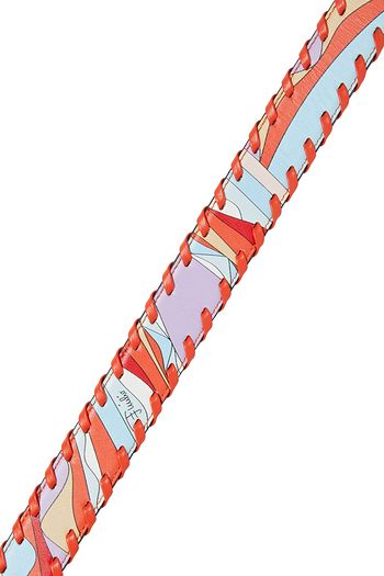 EMILIO PUCCI Whipstitched printed leather belt