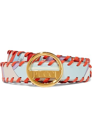 EMILIO PUCCI Whipstitched printed leather belt