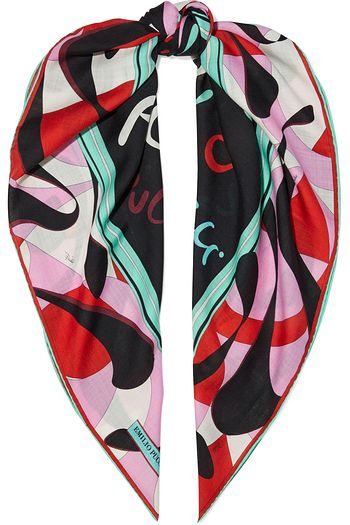 EMILIO PUCCI Printed wool and silk-blend twill scarf