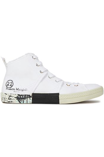 MAISON MARGIELA High-Top-Sneakers aus Canvas mit Fransen und Print