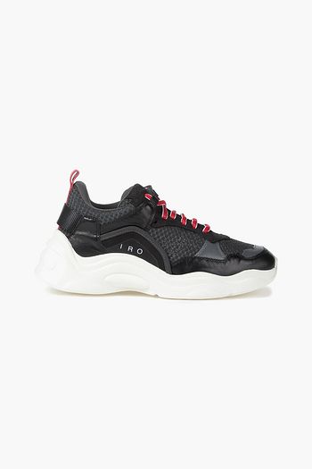 IRO Curve Runner suede-trimmed mesh and leather sneakers