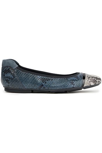 HOGAN Two-tone snake-effect leather ballet flats
