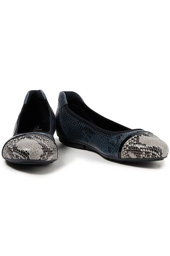 HOGAN Two-tone snake-effect leather ballet flats