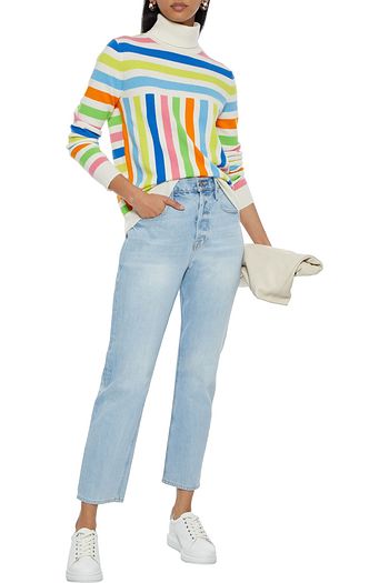 CHINTI & PARKER Striped wool and cashmere-blend turtleneck sweater
