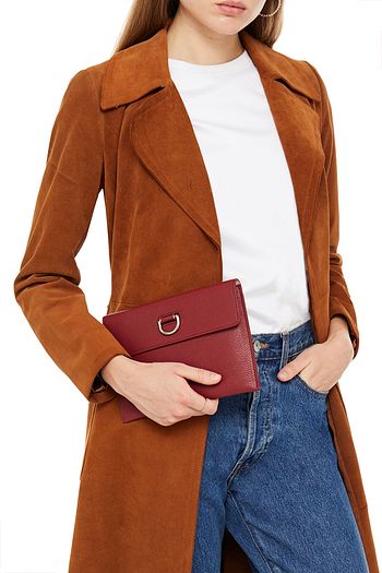 BURBERRY Textured-leather travel wallet