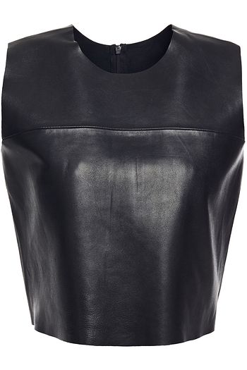 WALTER BAKER Penelope cropped leather top
