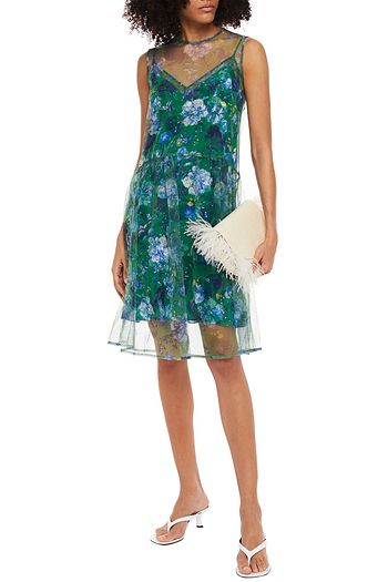 ERDEM Maddox layered floral-print tulle dress