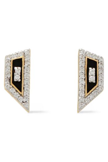 ADINA REYTER Ohrringe aus 14 KT. Gold mit Diamanten und Emaille