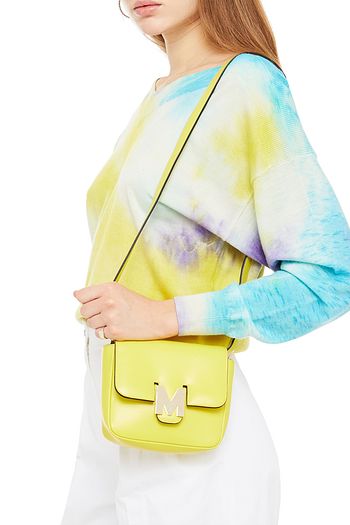 MSGM Convertible logo-appliquéd leather shoulder bag