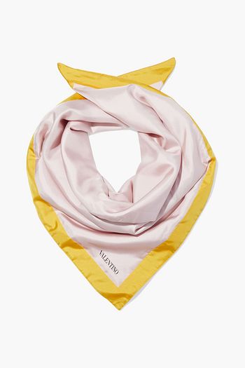 VALENTINO Padded printed silk-twill scarf
