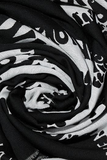 VALENTINO Frayed intarsia wool, cashmere and silk-blend scarf