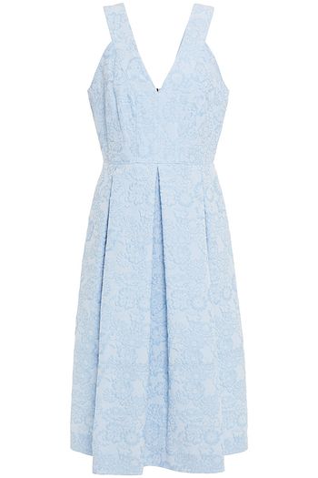 ERDEM Fabrizia pleated floral-jacquard midi dress