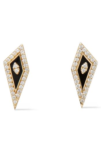 ADINA REYTER Ohrringe aus 14 KT. Gold mit Diamanten und Emaille