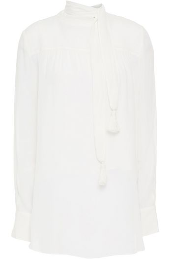 SEE BY CHLOÉ Tassel-trimmed crepe de chine blouse