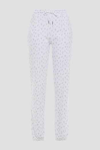 NINETY PERCENT Printed French cotton-terry track pants