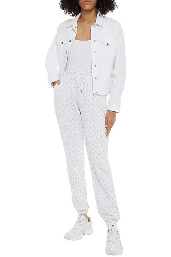 NINETY PERCENT Printed French cotton-terry track pants