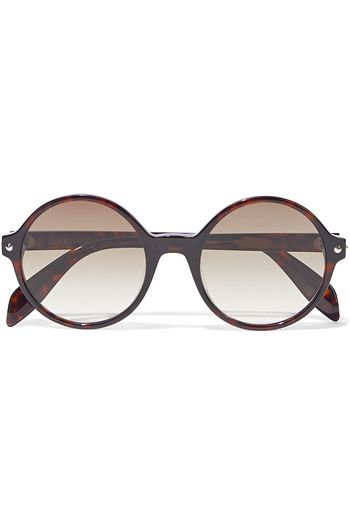 ALEXANDER MCQUEEN Round-frame tortoiseshell acetate sunglasses