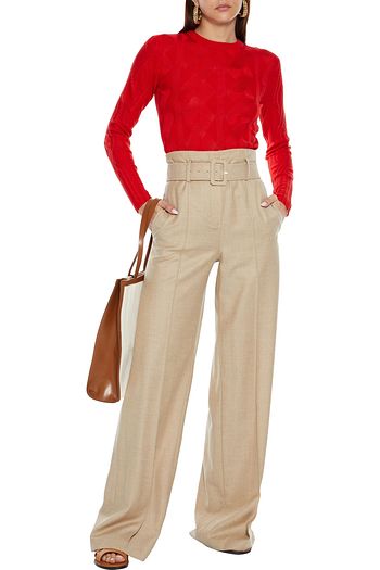 CHLOÉ Cable-knit wool and silk-blend sweater