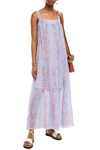 SEE BY CHLOÉ Printed cotton and silk-blend crepon maxi dress