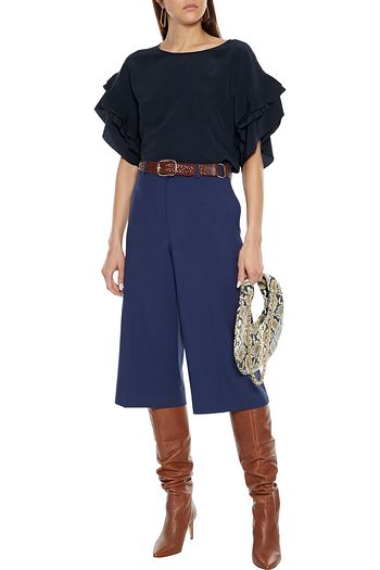 CHLOÉ Ruffled silk-crepe top