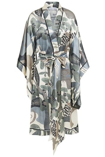 CARINE GILSON Printed silk-satin robe