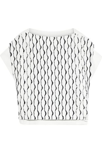 CHLOÉ Embroidered crepe top