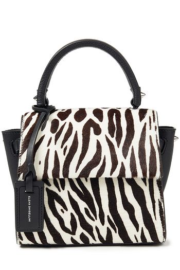 ELENA GHISELLINI Angel leather and zebra-print calf hair tote