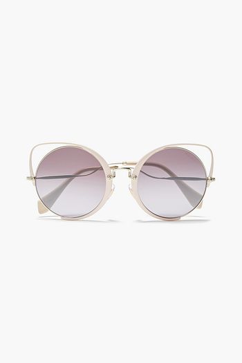 MIU MIU Cat-eye gold-tone sunglasses