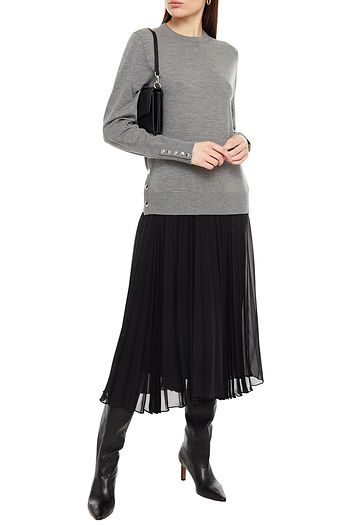 MICHAEL KORS COLLECTION スナップボタン付き メランジメリノウール セーター