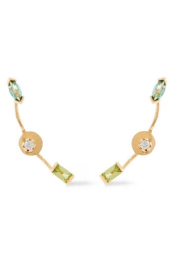 CORNELIA WEBB 24-karat gold-plated peridot, quartz and Siamite earrings