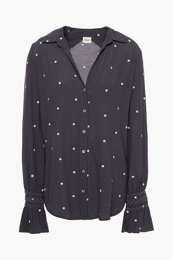 CHARLI Nylah embroidered crepe shirt