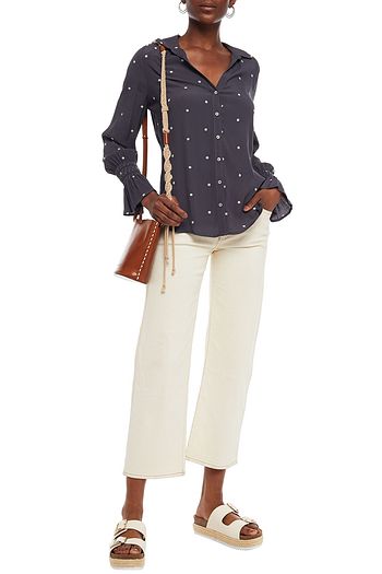 CHARLI Nylah embroidered crepe shirt