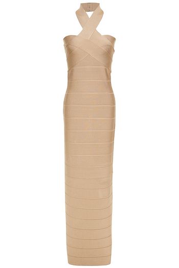 HERVÉ LÉGER Bandage halterneck gown