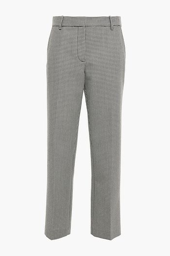 ALEXANDER WANG Houndstooth wool-blend jacquard straight-leg pants