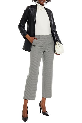 ALEXANDER WANG Houndstooth wool-blend jacquard straight-leg pants