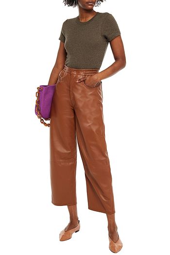 ENZA COSTA Mélange cotton and cashmere-blend jersey T-shirt
